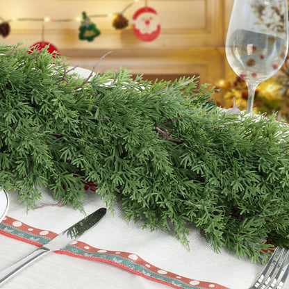 Cedar garland — Christmas decor for mantle, stairs, tables, and fireplaces