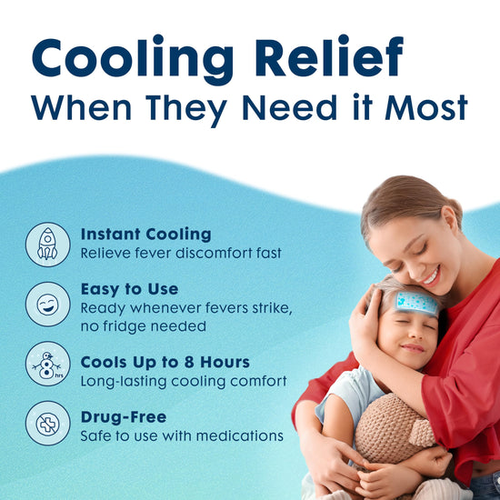 Therapeutic thermal compress — Immediate cooling gel sheets for kids, 4 count, white