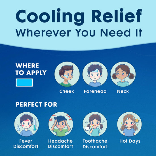 Therapeutic thermal compress — Immediate cooling gel sheets for kids, 4 count, white