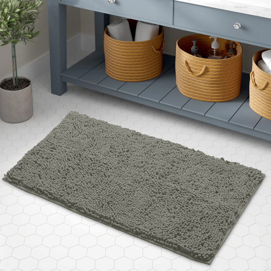 LuxUrux rug — Extra-soft plush microfiber bath mat with super absorbent shaggy design