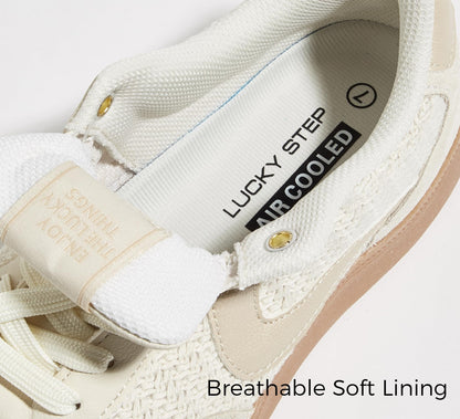 Lucky Step women's retro sneakers — classic casual walking shoes with non-slip comfort