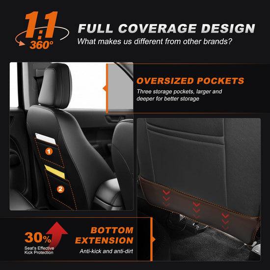 Vehicle seat cover — Custom fit faux leather waterproof for Ford Maverick 2022-2026