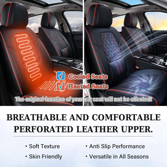 Coverado car seat covers - Nappa leather waterproof full set for most vehicles