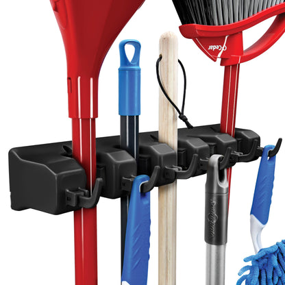 HOME IT storage rack — 5 slots and 6 hooks for efficient organization