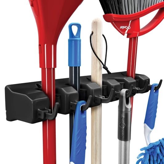 HOME IT storage rack — 5 slots and 6 hooks for efficient organization