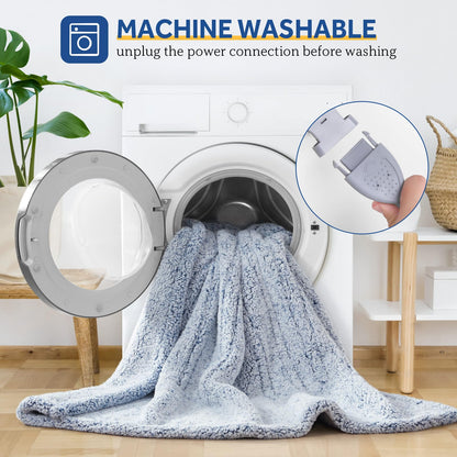 Sealy electric blanket - soft sherpa heated blanket with multiple heat levels and auto-off settings