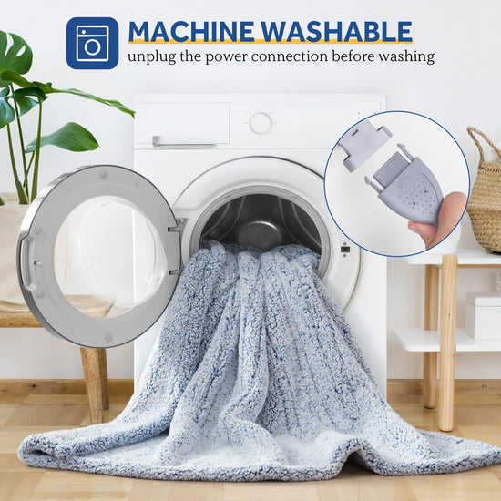 Sealy electric blanket - soft sherpa heated blanket with multiple heat levels and auto-off settings