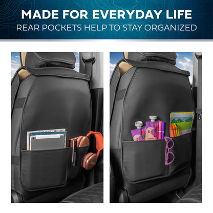 Vehicle seat cover — MotorBox prestige edition leather seat cover set in black and gray