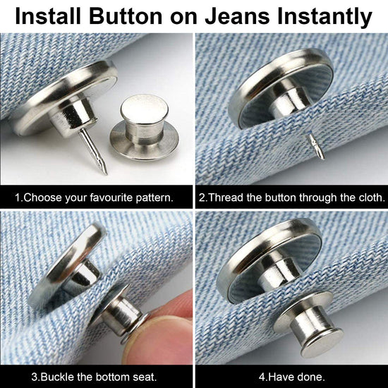 TOOVREN sewing button — 8 pieces no sew button pins for pants