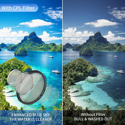 67mm Circular Polarizer Filter for iPhone and Android Phone, CPL Lens Filter, Multi-Layer Coated, HD Transparent, Anti-Reflection, for DSLR Mirrorless Cameras