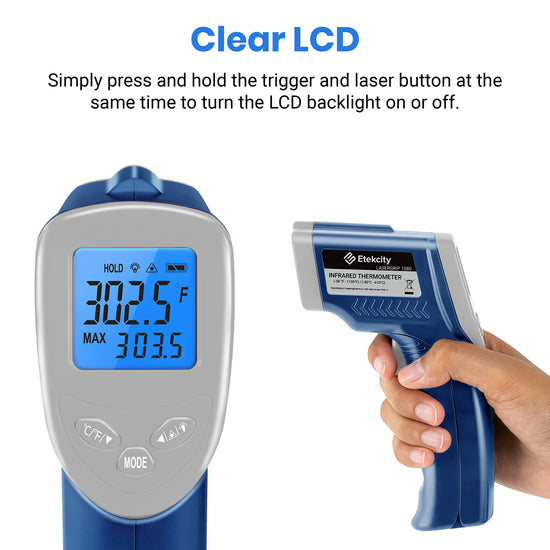 Etekcity infrared thermometer – measures temperatures from -58°F to 1130°F for various uses
