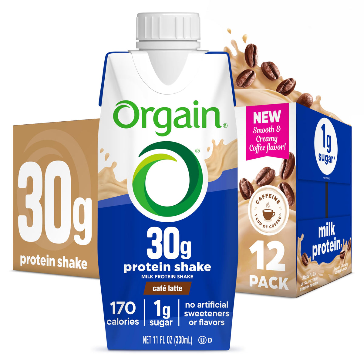 Orgain protein drink - organic and plant-based formula.
