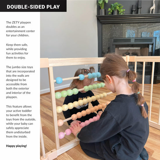 ZETY playard — foldable design with door panel and built-in toys, CPC certified and SGS tested