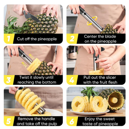 Pineapple corer — Upgraded stainless steel tool with thicker blade for easy use