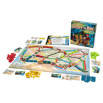 Ticket to Ride First Journey board game - fun train game for kids aged 6+