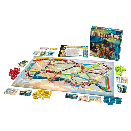 Ticket to Ride First Journey board game - fun train game for kids aged 6+