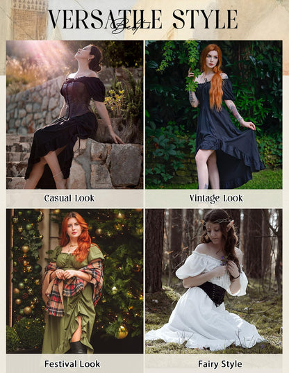 Dress — Corset ruffle maxi with pockets by Scarlet Darkness