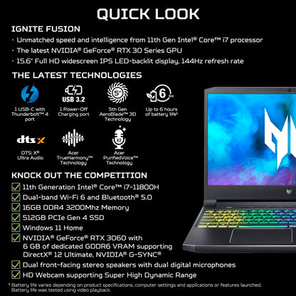 Notebook computer — Acer Predator Helios Neo 16 with Intel i7 and RTX 4060