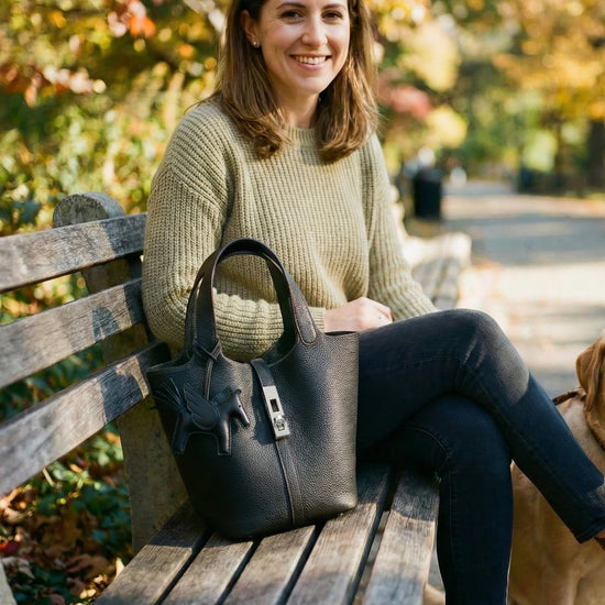 Kadynow handbag — vegan leather bucket bag with detachable small purse