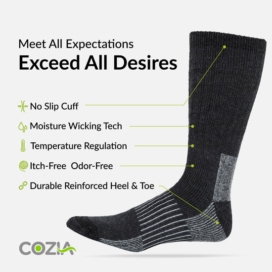 Cozia merino wool socks — warm thermal socks for men and women