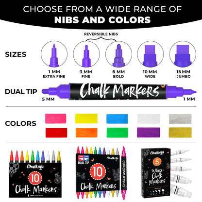Chalkola marking pens with silver and gold
