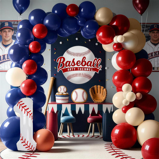 Baseball Balloons 1st Birthday Decorations for Boy, 40 Inch Number 1 Balloon Rookie of the Year First Birthday, Baseball Party Decorations Sports Theme Foil Mylar Balloon
