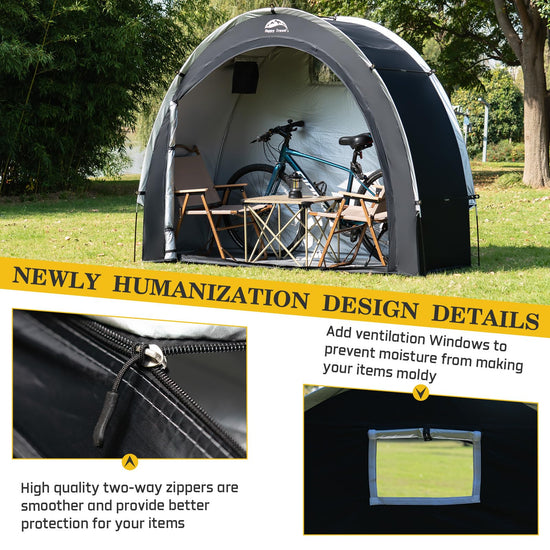 Portable freestanding shelter — Waterproof bike storage for 2 to 8 bikes and more