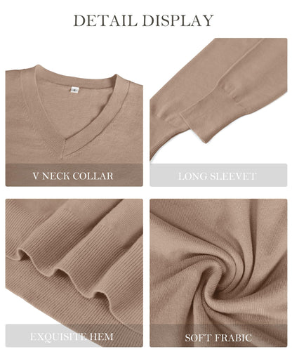 Sweater — Casual long sleeve v neck pullover for spring 2026