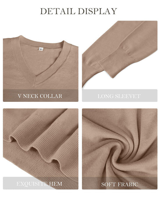 Sweater — Casual long sleeve v neck pullover for spring 2026