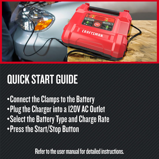 CRAFTSMAN battery charger — 4-in-1 solution for automotive and marine batteries