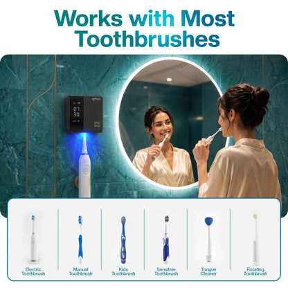 Jetfresh toothbrush holder — UV sanitizer with LED clock display and hot air drying