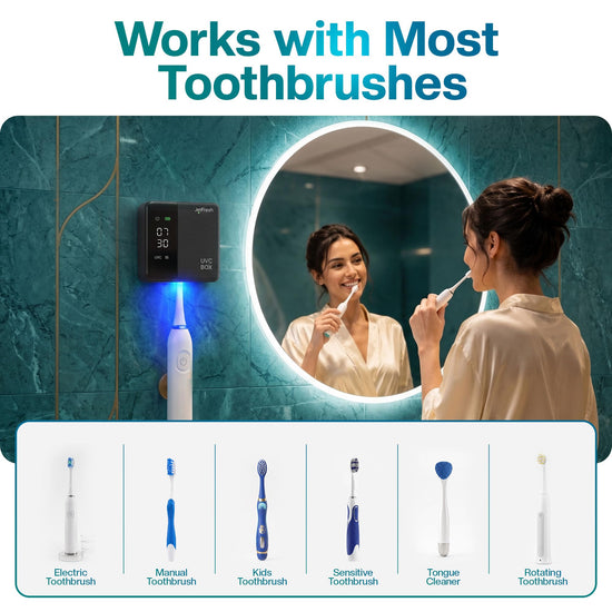 Jetfresh toothbrush holder — UV sanitizer with LED clock display and hot air drying
