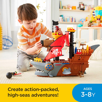 Fisher-Price Imaginext pirate ship playset with shark bite feature
