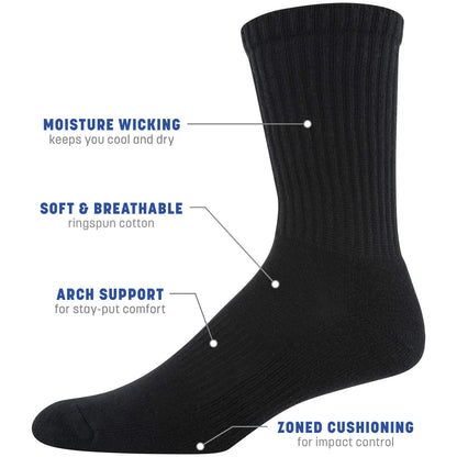 Gildan men's cotton crew socks - 10 pack