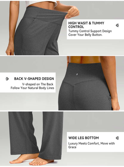 Soothfeel wide leg pants — high waist with pockets for women in petite/regular/tall sizes