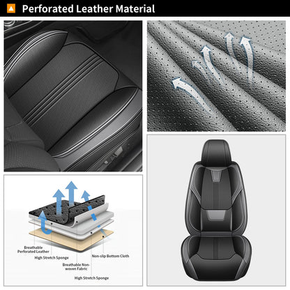 AOMSAZTO vehicle seat cover - Soft and breathable black and grey design