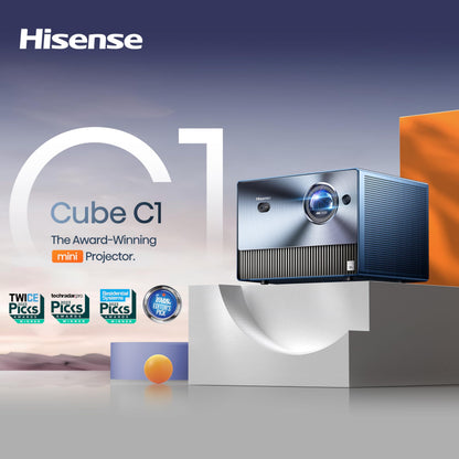 Hisense Laser Projector — 4K Ultra HD resolution and smart features. 79 characters.
