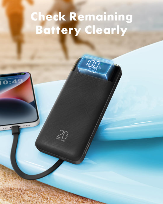 Charmast power bank — 20000mAh with built-in cables and fast charging