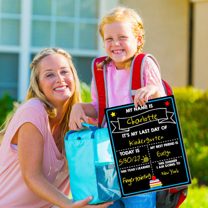 Writing board — Reusable first day of school chalkboard sign 14 x 11 in double sized