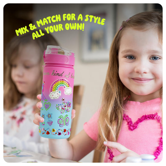 Dan&Darci art craft kit — decorate your own glow-in-the-dark water bottle kit for girls