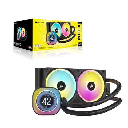 Electronic component fan — Corsair iCUE Link H100i LCD liquid coolerElectronic component fan — Corsair iCUE Link H100i liquid CPU cooler with LCD display