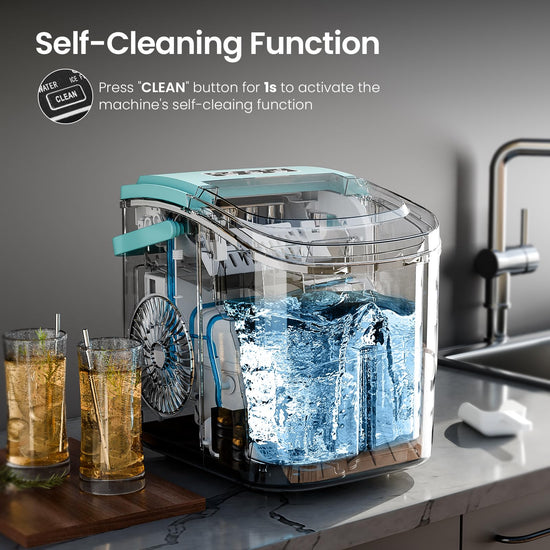 AGLUCKY ice maker - Portable countertop model with self-cleaning feature and 2 ice sizes