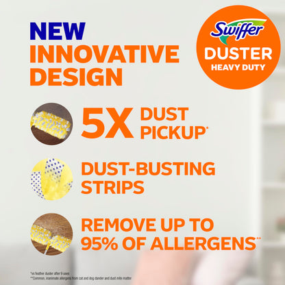 Swiffer duster kit — heavy duty starter kit with 8 refills and 6 ft extendable handle