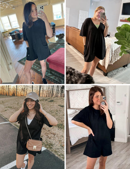 One piece outfit — Oversized reversible athletic romper with pockets