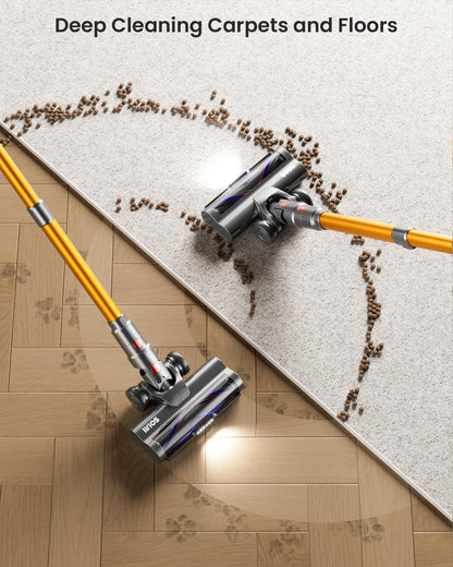 Cordless vacuum cleaner — 600W power with 65 minutes runtime and LED display