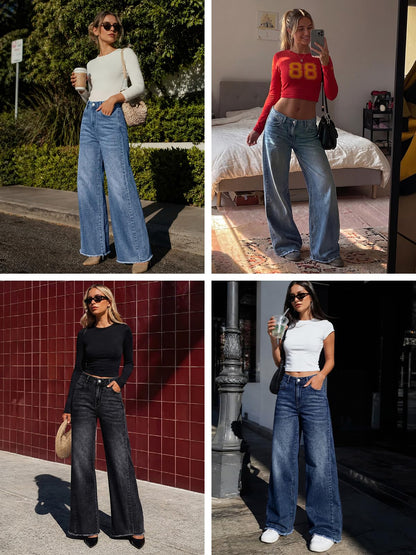 PANTS — Wide leg with raw hem and relaxed fit from Trendy Queen