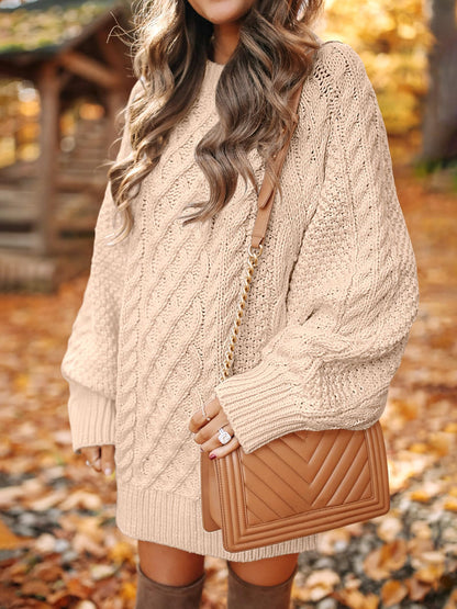 ANRABESS sweater dress — oversized cable knit with long sleeves