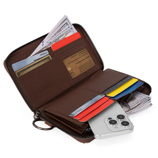Wrangler wallet - Western Aztec clutch wristlet with credit card holder