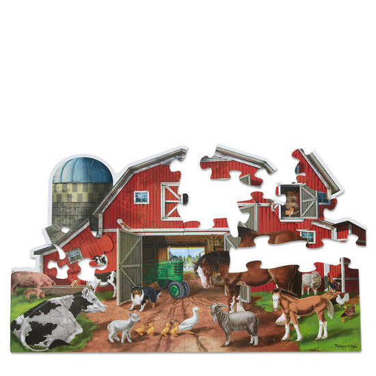 Melissa & Doug puzzle — barn shaped floor design