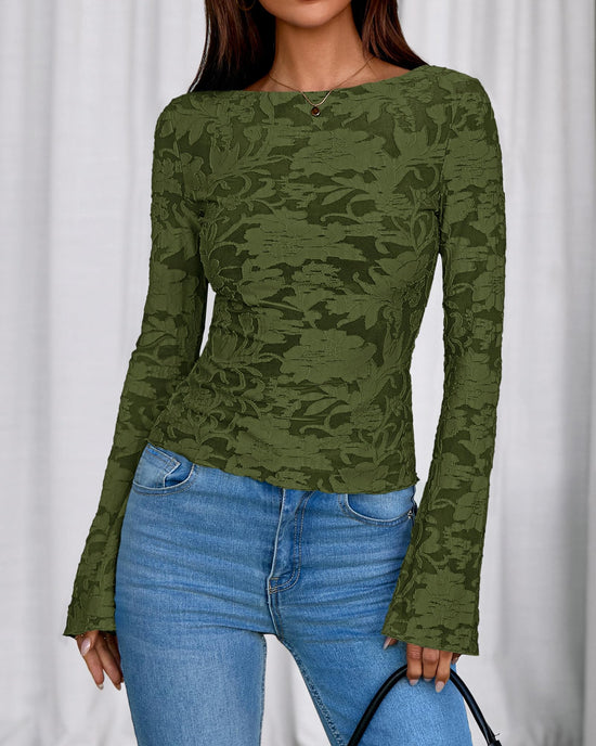 BTFBM shirt — trendy floral long sleeve top for women